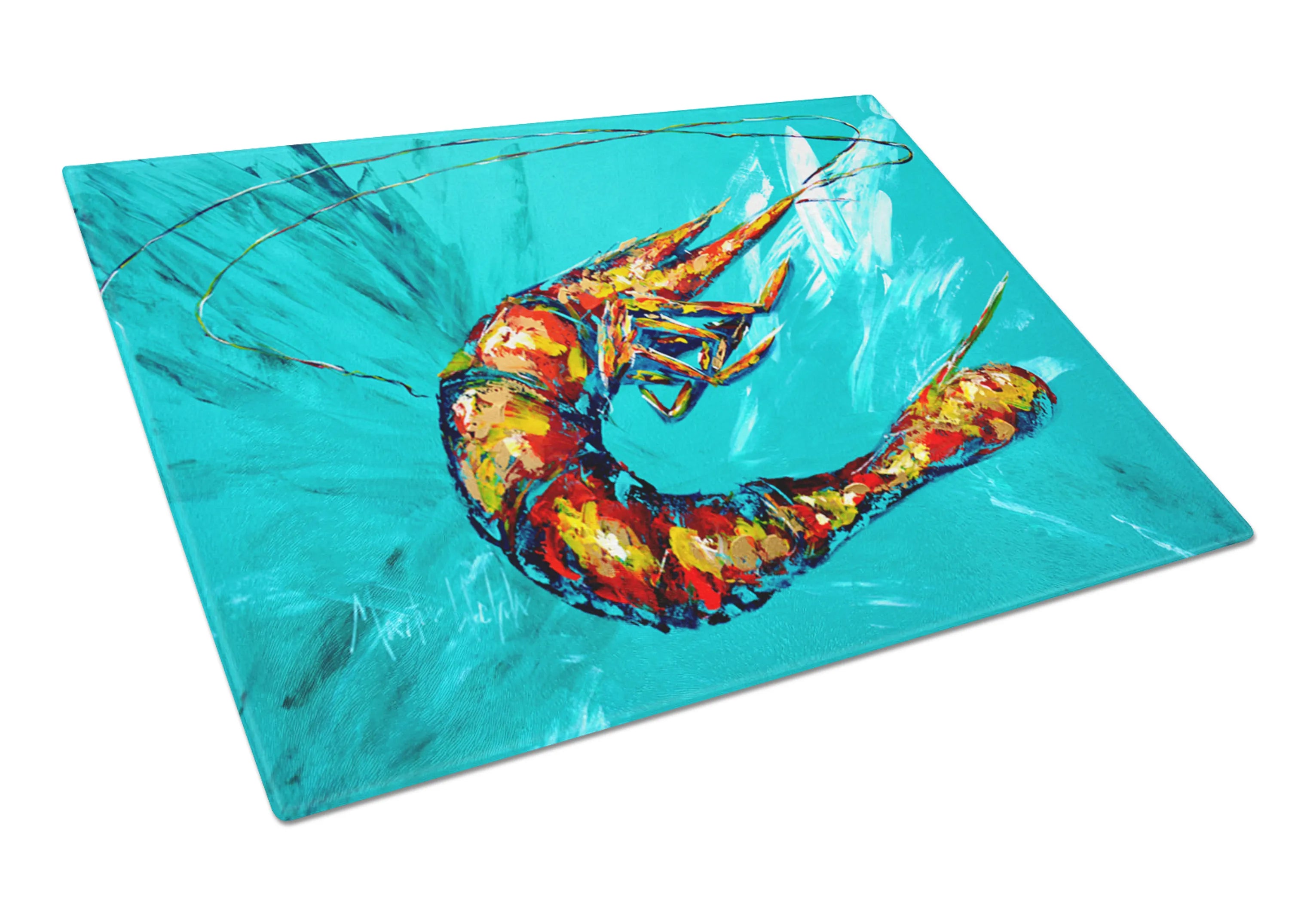 Shellfish Glass Cutting Board Large