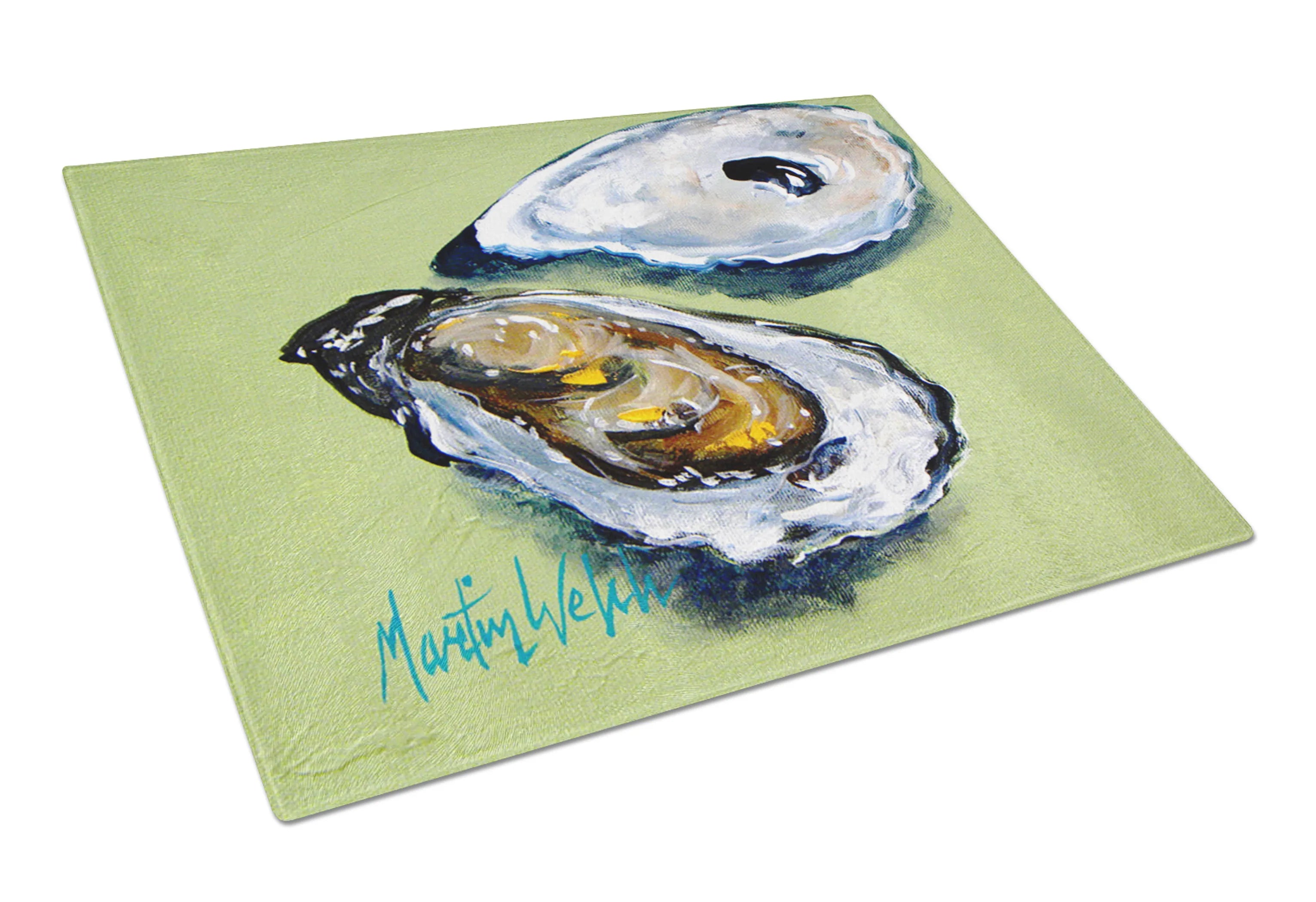Shellfish Glass Cutting Board Large