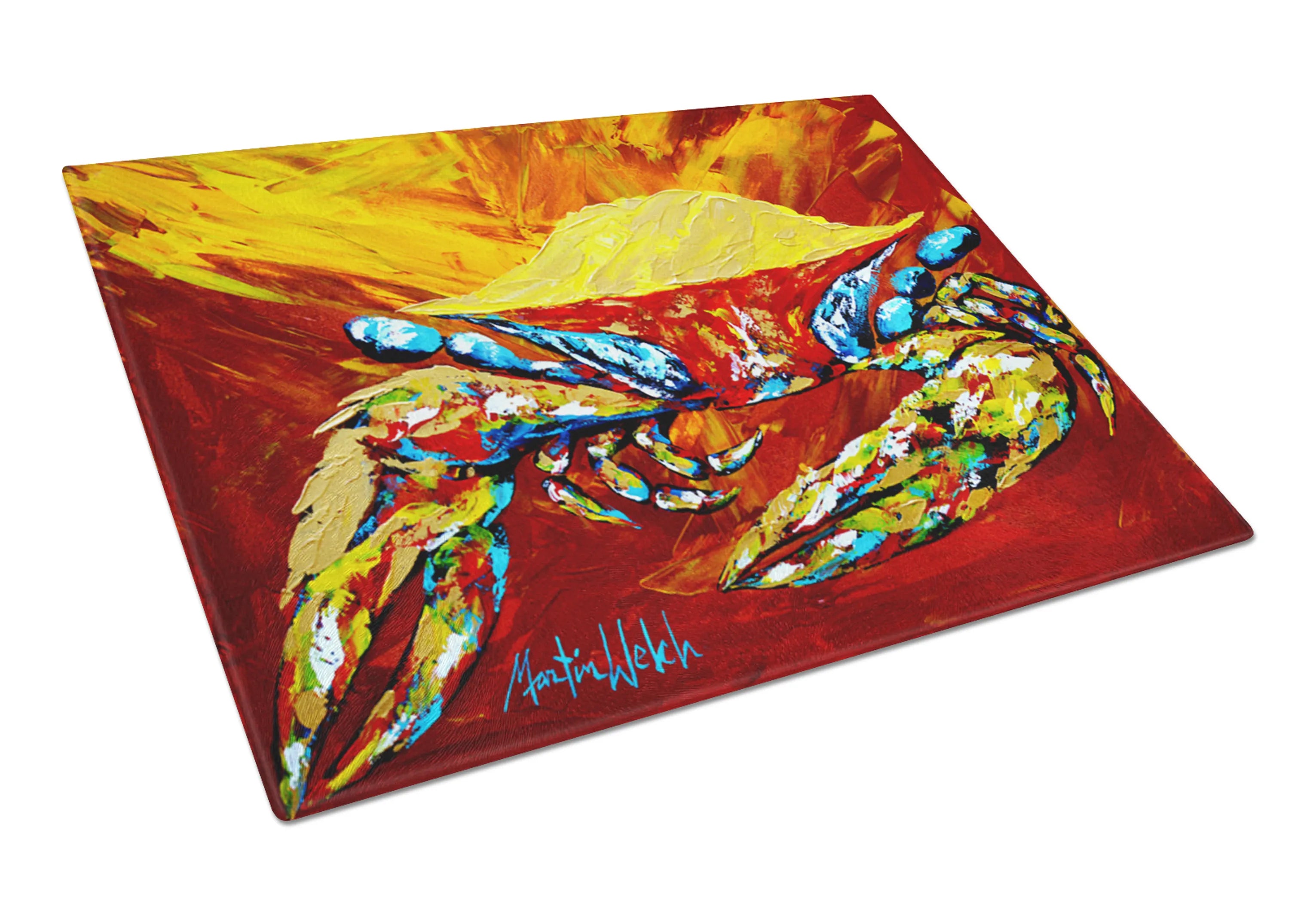Shellfish Glass Cutting Board Large