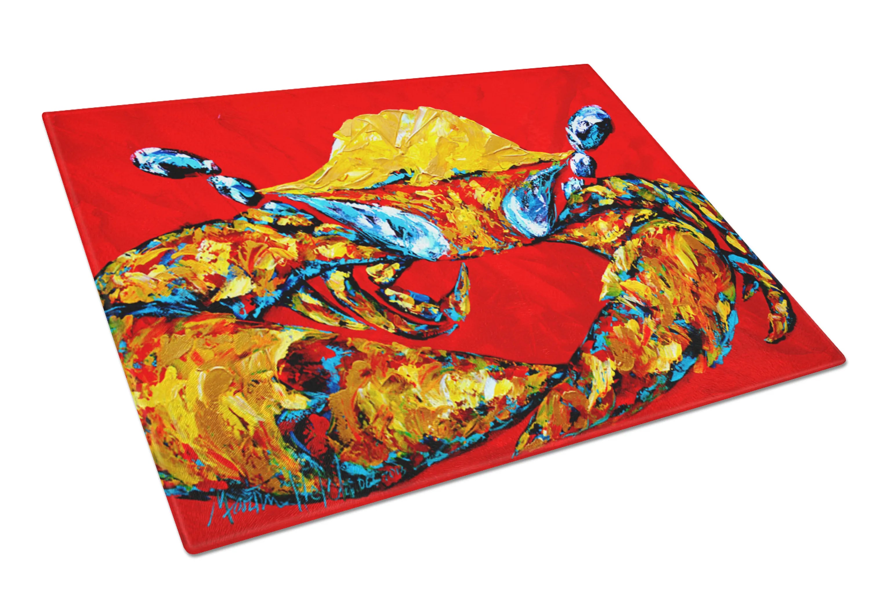 Shellfish Glass Cutting Board Large