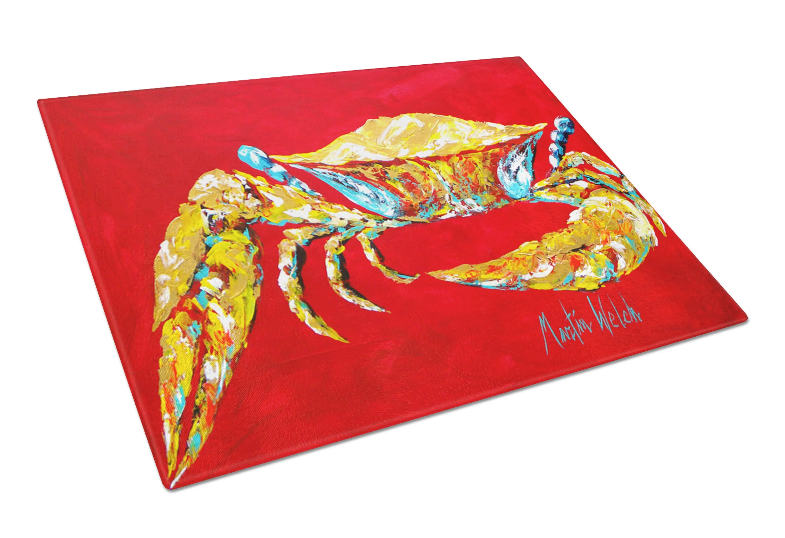 Shellfish Glass Cutting Board Large